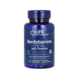Витаминно-минеральный комплекс Life Extension Бенфотиамин с тиамином, 100 мг, Benfotiamine with Thiamine, 120 вегета (LEX-92012)