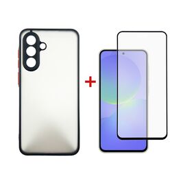 Чехол для мобильного телефона Dengos Samsung Galaxy A36 Matte + glass (Black) (DG-KM-145)