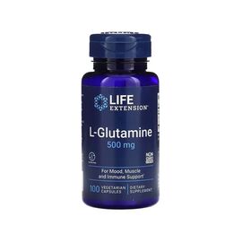 Вітамінно-мінеральний комплекс Life Extension L-глютамін, 500 мг, L-Glutamine, 100 вегетаріанських капсул (LEX-34510)