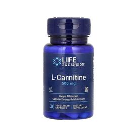 Вітамінно-мінеральний комплекс Life Extension L-Карнітин, 500 мг, L-Carnitine, 30 вегетаріанських капсул (LEX-15323)