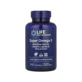 Витаминно-минеральный комплекс Life Extension Супер Омега-3, Super Omega-3, 240 гелевых капсул (LEX-19862)
