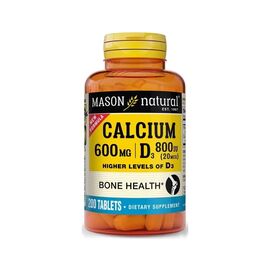 Минералы Mason Natural Кальций 600 мг с Витамином D3 800 МЕ, Calcium 600 mg with Vitamin D3 800 IU, 2 (MAV17132)