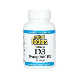 Вітамінно-мінеральний комплекс Natural Factors Вітамін D3, 50 мкг 2000 МО, Vitamin D3, 120 гелевих капсул (NFS-01053)