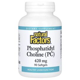 Вітамінно-мінеральний комплекс Natural Factors Фосфатидилхолін, 420 мг, Phosphatidyl Choline, 90 гелевих капсул (NFS-02605)