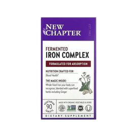 Минералы New Chapter Железо, ферментированный комплекс, Fermented Iron Complex, 90 таб (NCR-90357)