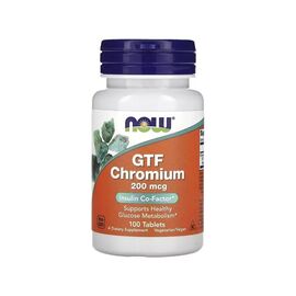 Мінерали Now Foods Хром GTF, 200 мкг, GTF Chromium, 100 таблеток (NOW-01430)