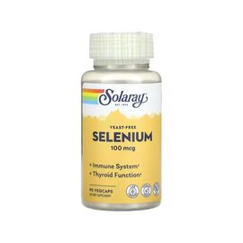 Минералы Solaray Селен бездрожжевой, 100 мкг, Yeast-Free Selenium, 90 вегетариански (SOR-04676)