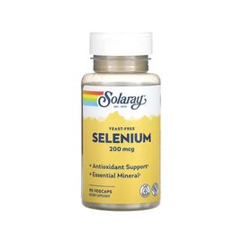 Минералы Solaray Селен бездрожжевой, 200 мкг, Yeast-Free Selenium, 90 вегетариански (SOR-04678)