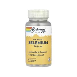 Минералы Solaray Селен высокоэффективный, 200 мкг, Selenium, High Potency, 100 вегета (SOR-04695)