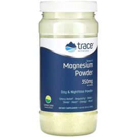 Минералы Trace Магний, вкус лимон-лайм, 350 мг, Stress-X, Magnesium Powder, Trace Minerals, 25 (TMR-00274)