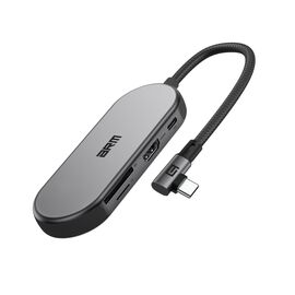 Концентратор Armorstandart Angle USB-C to HDMI 4K, RJ45, PD, 2USB, SD, microSD Grey (ARM86022)