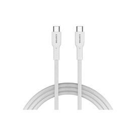 Дата кабель USB-C to USB-C 1.0m OnWire 60CL C-C 60W COLOR Braided 1m White Canyon (CND-CCAP60AB10W)