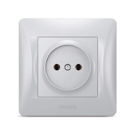 Розетка Videx BINERA 1ая серебр (VF-BNSK1-SS)