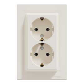 Розетка Schneider Electric ASFORA с заземлением двойная крем 16А (EPH9900123)