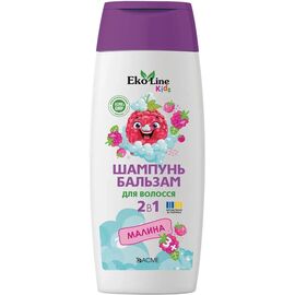 Дитячий шампунь EcoLine KIDS 2 в 1 (з бальзам) малина 250 мл (4823115503541)
