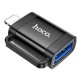Переходник UA31A Lightning M to USB F OTG Black HOCO (6942007628082)