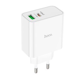Зарядное устройство HOCO C113A Awesome 1xUSB-C PD65W + 1xUSB QC3.0 White (6931474790910)