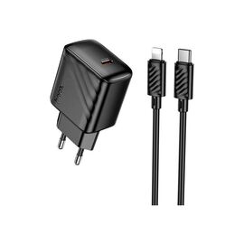 Зарядное устройство HOCO CS24A Puerto USB-C PD25W + cable USB-C to Lightning Black (6942007639767)