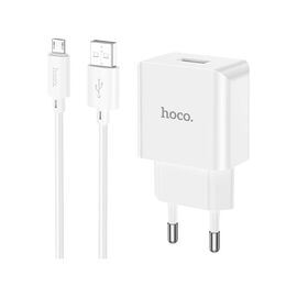 Зарядное устройство HOCO C106A Leisure USB + cable USB to Micro 5P 10.5W White (6931474783905)