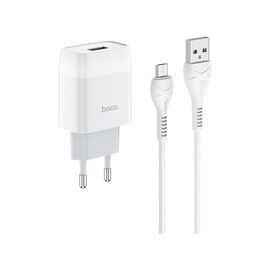 Зарядное устройство HOCO C72A Glorious USB + cable Micro 10.5W White (6931474713001)
