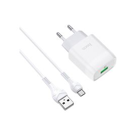 Зарядний пристрій HOCO C72Q Glorious USB QC3.0 + cable USB to Micro 5P 18W White (6931474732538)