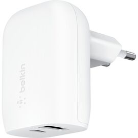 Зарядное устройство Belkin USB-C PD25W + USB QC12W 37W White (WCB007VFWH)