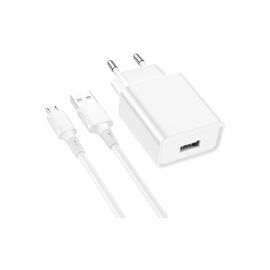 Зарядное устройство BOROFONE BA74A Aspirer USB + cable USB to Micro 5P White (6974443388664)
