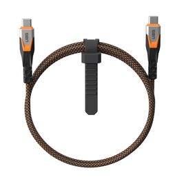 Дата кабель USB-C to USB-C 0.75m v3.2 240W Rugged double braided nylon black+orange UAG (9B4415114097)