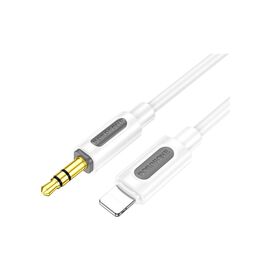 Кабель мультимедийный Lightning to 3.5mm M 1.0m silicone white BOROFONE (6941991114403)