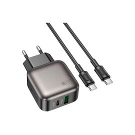 Зарядное устройство BOROFONE BAS53A Absolute USB-C PD20W + cable USB-C to USB-C Black (6941991116193)