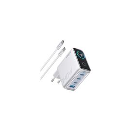 Зарядний пристрій Anker Laptop GaN 140W 3xUSB-C PD3.1 + USB-A + display + cable Silver (B2697G41)