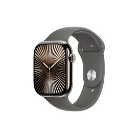 Смарт-часы Apple Watch Series 10 GPS + Cellular 46mm Natural Titanium Case with Stone Grey Sport Band - S/M (MWY93QH/A)