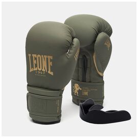 Боксерские перчатки Leone GN059G Military Edition Green 12 унцій (GN059G_Green_12oz)