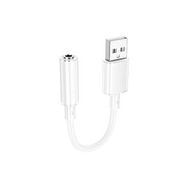 Адаптер USB-A to 3.5mm F 1.0m BV22 white BOROFONE (6941991117022)