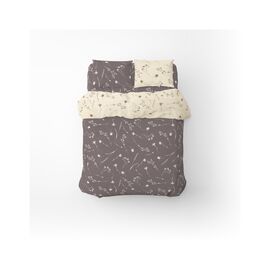 Постільна білизна Home Line Волошки лілові на світлому/темно-ліловий, бязь, полуторний (183203)