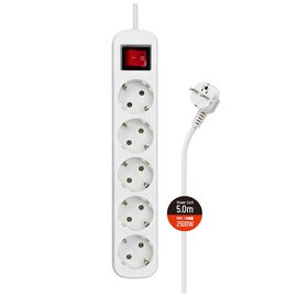 Сетевой фильтр питания ColorWay CW-PSEA55W, 5 розеток/ 5M white (CW-PSEA55W)