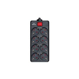 Сетевой фильтр питания REAL-EL REAL-EL RS-8 PROTECT, 1.8m, black (EL122300021)