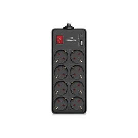 Мережевий подовжувач REAL-EL RS-PROTECT 805 3m, black (EL122300043)
