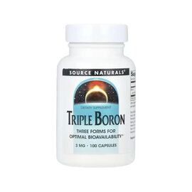 Минералы Source Naturals Бор тройной, 3 мг, Triple Boron, 100 капсул (SNS-01913)