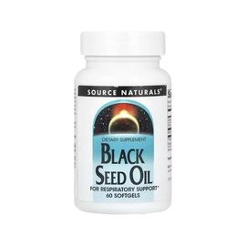 Трави Source Naturals Олія чорного кмину, Black Seed Oil, 60 гелевих капсул (SNS-02756)
