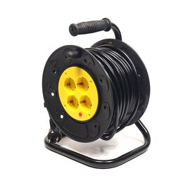 Мережевий подовжувач PowerPlant на катушке 25 м, 4 розетки (JY-2002/25) (PPRA10M250S4)