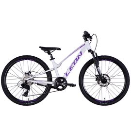 Велосипед Leon 24" JUNIOR DD рама-12" AL 2025 білий з бузковим (OPS-LN-24-115)