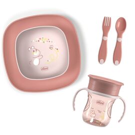 Набор детской посуды Chicco Set Pappa 12 м+ Рожевий (16201.15)