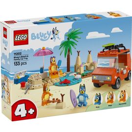 Конструктор LEGO Bluey Пляж и семейная поездка на автомобиле Блуи (11202)