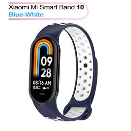 Ремешок для фитнес браслета BeCover Vents Style для Xiaomi Mi Smart Band 10 Blue-White (713632)