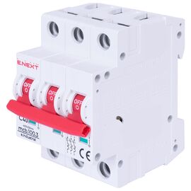 Автоматический выключатель E.NEXT 3-п e.industrial.mcb. 40А C ( 10кА) (i0180025)