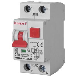 Дифференциальный автоматический выключатель E.NEXT 1-п.+N e.rcbo.pro. C 20А 30мА (p0720027)