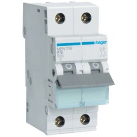 Автоматический выключатель Hager 2-п. B 16A (6kA) 2M (A) (MBN216)