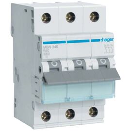 Автоматичний вимикач Hager 3-п. B 40A (6kA) 3M (B) (MBN340)