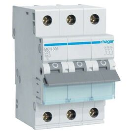 Автоматический выключатель Hager 3-п. C  6A (6kA) 3M (B) (MCN306)